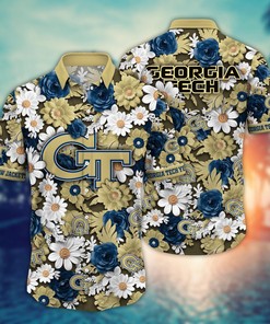 Georgia Tech Yellow Jackets NCAA Flower Hawaii Shirt For Fans Ver 21