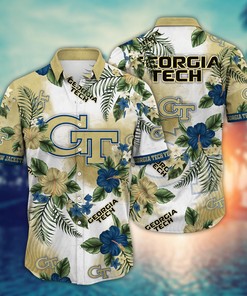 Georgia Tech Yellow Jackets NCAA Flower Hawaii Shirt For Fans Ver 28