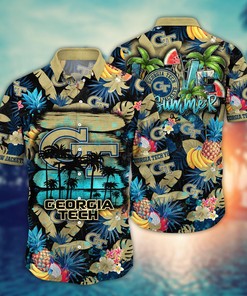 Georgia Tech Yellow Jackets NCAA Flower Hawaii Shirt For Fans Ver 33