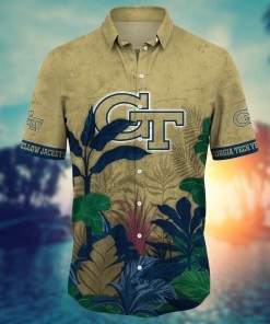 Georgia Tech Yellow Jackets NCAA Flower Hawaii Shirt For Fans Ver 5