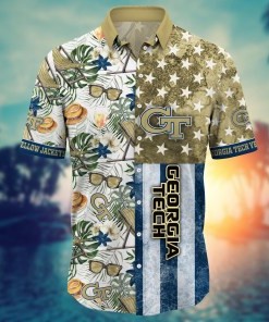 Georgia Tech Yellow Jackets NCAA Flower Hawaii Shirt For Fans Ver 8
