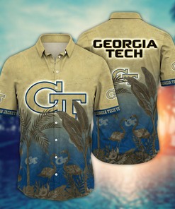 Georgia Tech Yellow Jackets NCAA Flower Hawaii Shirt For Fans Ver 9