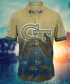 Georgia Tech Yellow Jackets NCAA Flower Hawaii Shirt For Fans Ver 9