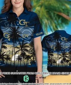 Georgia Tech Yellow Jackets Tropical Aloha Hawaiian Shirt