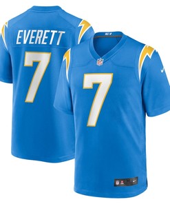 Gerald Everett 7 Los Angeles Chargers Player Game Jersey - Powder Blue