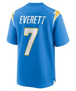 Gerald Everett 7 Los Angeles Chargers Player Game Jersey - Powder Blue