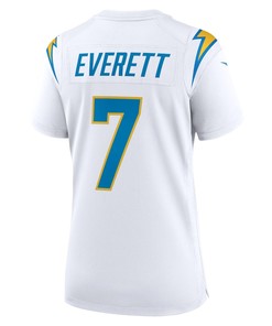 Gerald Everett 7 Los Angeles Chargers Women's Game Player Jersey - White
