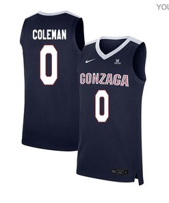 Gerard Coleman 0 Gonzaga Bulldogs Elite Basketball Youth Jersey - Navy