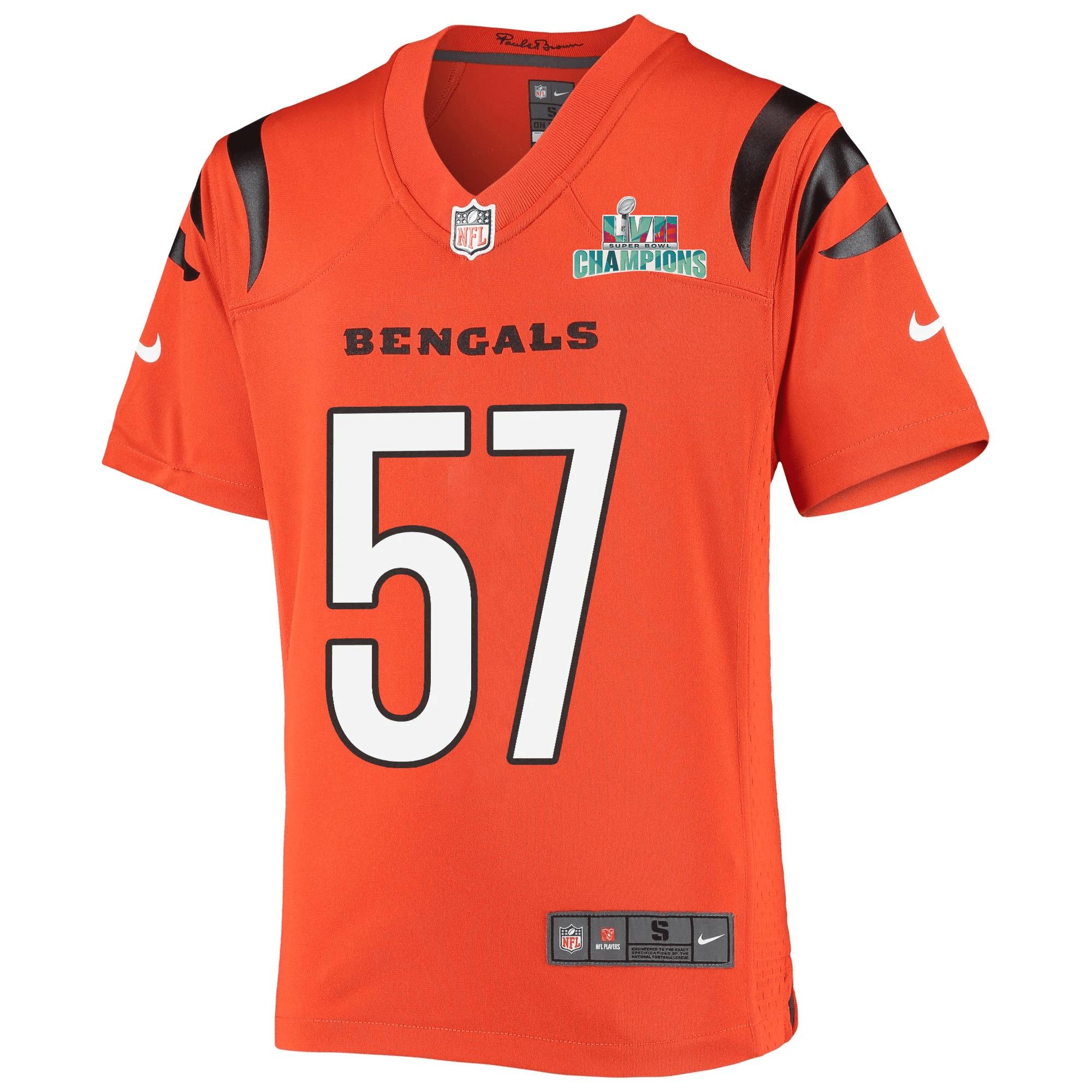 Germaine Pratt 57 Cincinnati Bengals Super Bowl LVII Champions Youth Alternate Game Jersey - Black