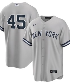 Gerrit Cole 45 New York Yankees Road Player Name Men Jersey - Gray