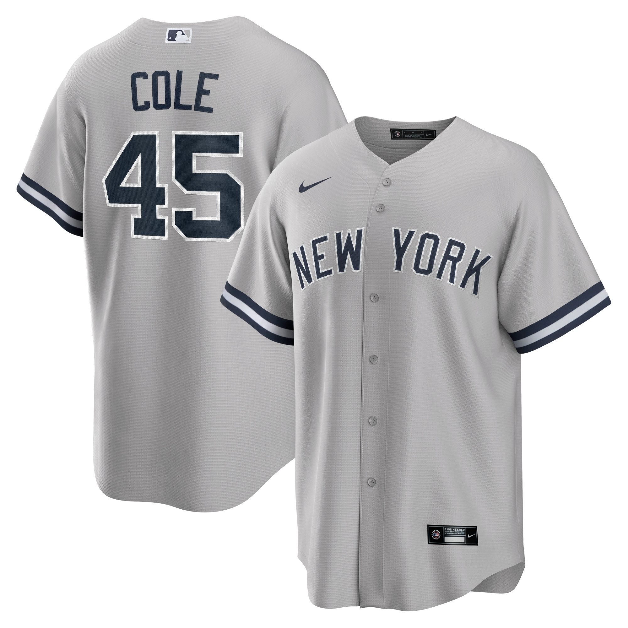 Gerrit Cole New York Yankees Road Replica Player Name Jersey Gray Mlb