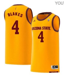 Gerry Blakes 4 Arizona State Sun Devils Retro Basketball Youth Jersey - Yellow