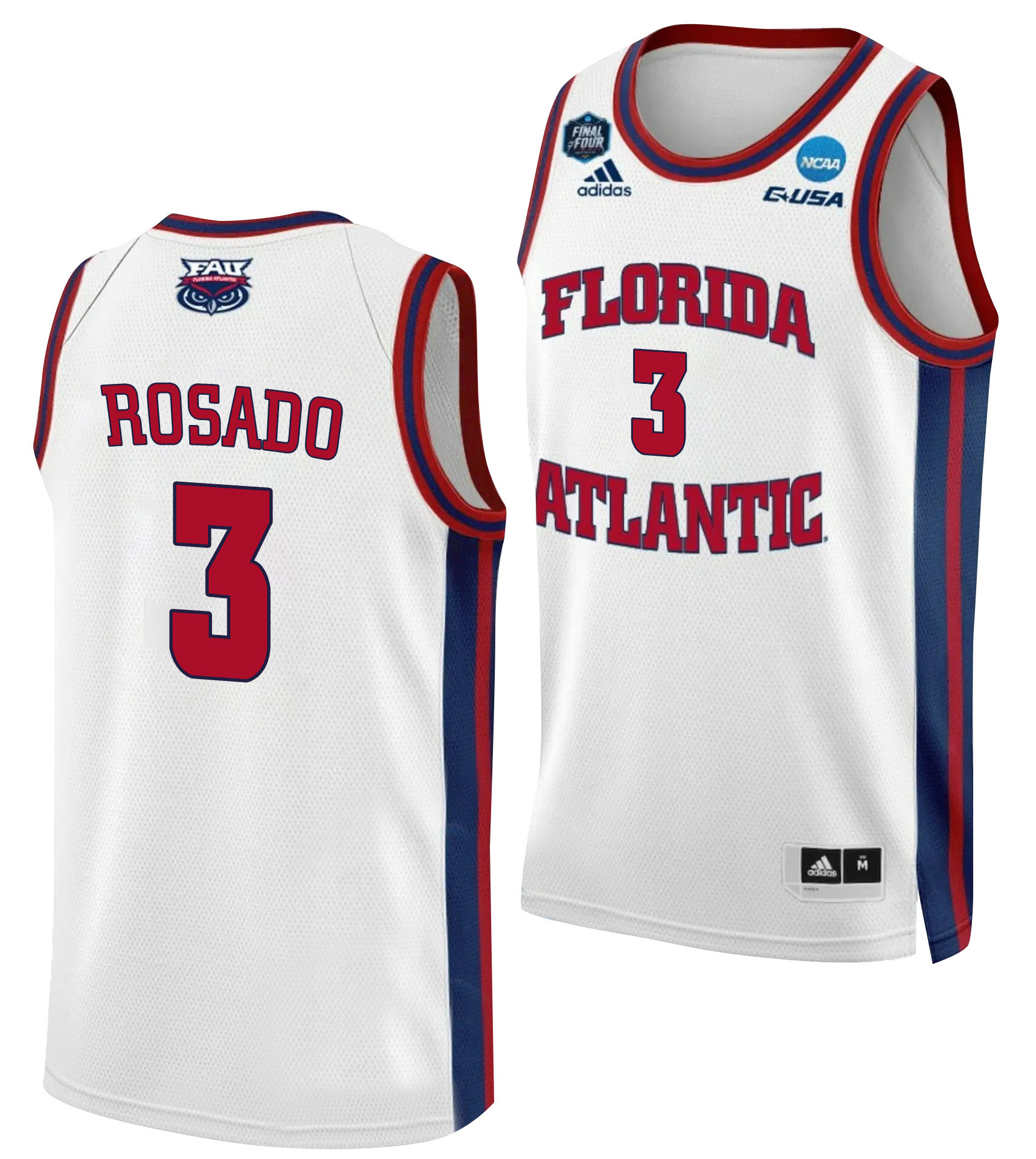 Giancarlo Rosado 3 FAU Owls 2023 Final Four Basketball Men Jersey- White