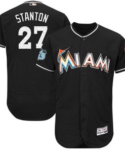 Giancarlo Stanton Marlins #27 Black Mlb 2017 Spring Brandedition Jersey