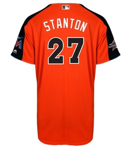 Giancarlo Stanton National League Majestic 2017 Mlb All-star Game Home Run Derby Jersey - Orange