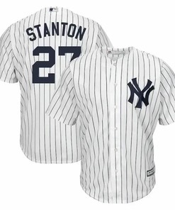 Giancarlo Stanton New York Yankees Home Big And Tall Cool Base Player Jersey - White Navy Color