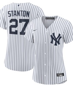 Giancarlo Stanton New York Yankees Womens Home Replica Player Jersey - White Mlb