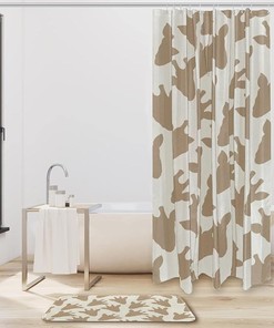 Giraffe Head Silhouette Waterproof Shower Curtain for Safari Bathroom Decor