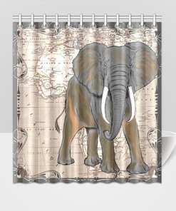 Giraffe Kids Map Shower Curtain for Cute and Fun Bathroom Decor