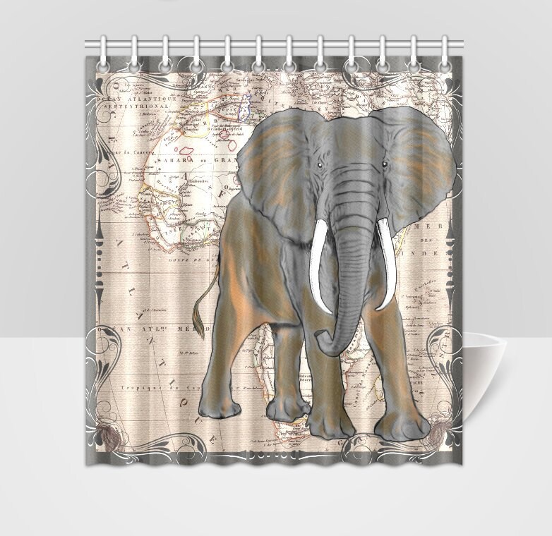 Giraffe Kids Map Shower Curtain for Cute and Fun Bathroom Decor