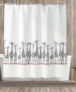 Giraffe Pattern Waterproof Shower Curtain Bathroom Decor