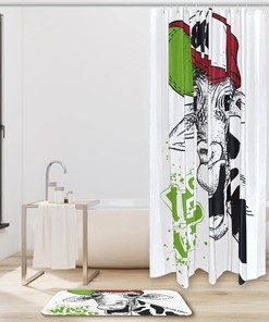 Giraffe Posters Bathroom Shower Curtain - Waterproof Fabric