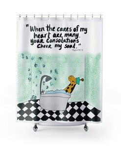Giraffe Shower Curtain for Bathtub | Home Decor Bathroom Curtain