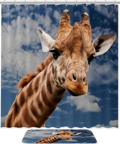 Giraffe Skin Print Waterproof Fabric Animal Print Shower Curtain for Bathroom