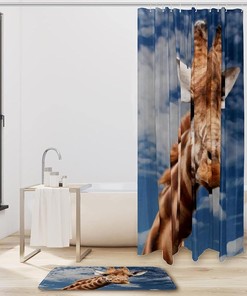 Giraffe Skin Print Waterproof Fabric Animal Print Shower Curtain for Bathroom