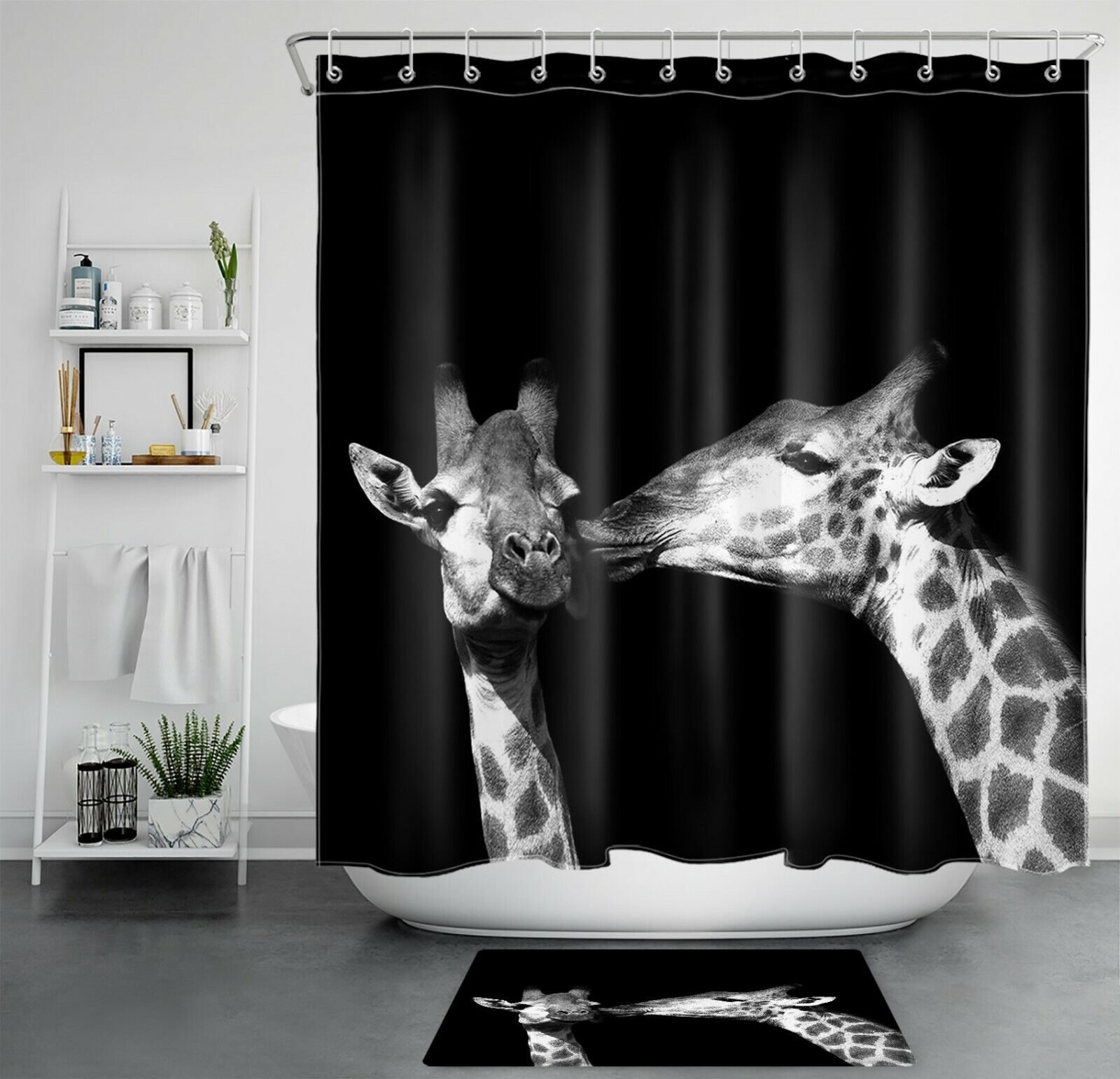 Giraffe Wild Animals Waterproof Shower Curtain - Fun Bathroom Decor