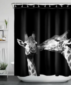 Giraffe Wild Animals Waterproof Shower Curtain - Fun Bathroom Decor