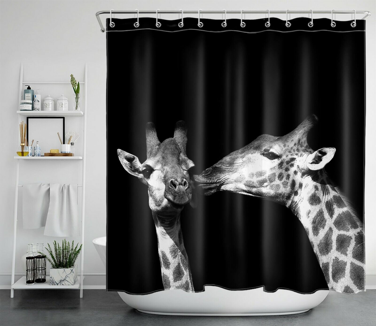 Giraffe Wild Animals Waterproof Shower Curtain - Fun Bathroom Decor