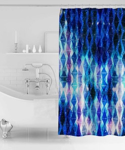 Glittering Geometric Diamond Lattice Bathroom Shower Curtain - Home Decor