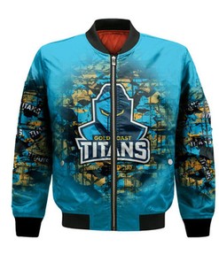 Gold Coast Titans Bomber Jacket Camouflage Vintage  - NRL
