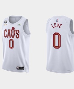 Gold is Back Cleveland Cavaliers 0 Kevin Love 2022-23 Association Edition White Men Jersey