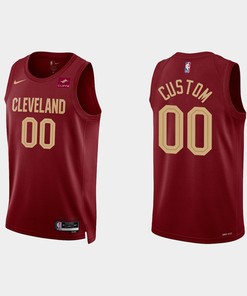 Gold is Back Cleveland Cavaliers 00 Custom 2022-23 Icon Edition Wine Men Jersey