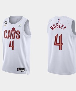 Gold is Back Cleveland Cavaliers 4 Evan Mobley 2022-23 Association Edition White Men Jersey