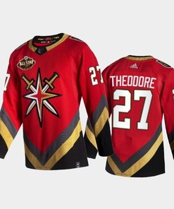 Golden Knights Shea Theodore 2022 All-star Reverse Retro Red Jersey, Men Jersey