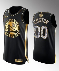 Golden State Warriors 00 Custom 2022 Western Conference Champion Black Jersey Gold Diamond