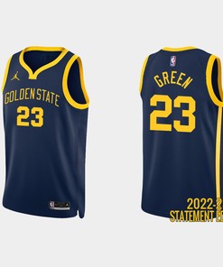 Golden State Warriors 23 Draymond Green 2022-23 Statement Edition Navy Men Jersey