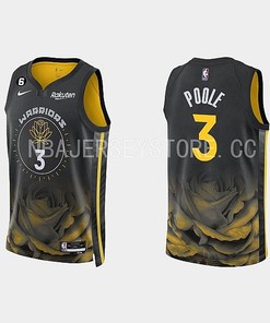 Golden State Warriors 3 Jordan Poole 2022-23 City Edition Black Men Jersey