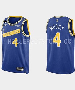 Golden State Warriors 4 Moses Moody 2022-23 Classic Edition Royal Men Jersey