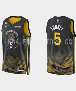 Golden State Warriors 5 Kevon Looney 2022-23 City Edition Black Men Jersey