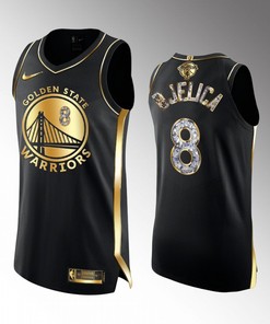 Golden State Warriors 8 Nemanja Bjelica 2022 Western Conference Champion Black Jersey Gold Diamond