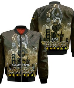 Golden State Warriors Bomber Jacket Personalized Gold Blooded 2022 Champions - NBA