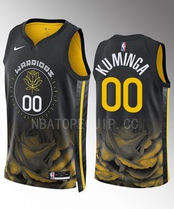 Golden State Warriors Jonathan Kuminga 00 2022-23 City Edition Black Men Jersey Swingman