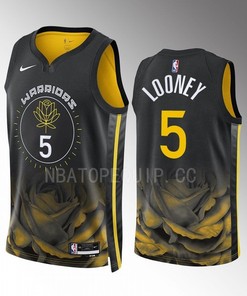 Golden State Warriors Kevon Looney 5 2022-23 City Edition Black Men Jersey Swingman