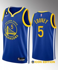 Golden State Warriors Kevon Looney 5 2022-23 Icon Edition Royal Jersey Swingman