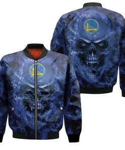 Golden State Warriors Nba Fans Skull Bomber Jacket Model 2184