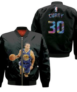 Golden State Warriors Stephen Curry 30 NBA Legendary Captain Basketball Black Gift For Warriors Fans Bomber Jacket